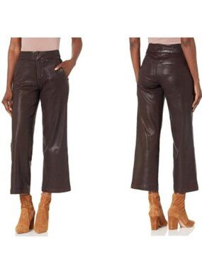 PAIGE Women’s Nellie Cropped Wide Leg Trousers – Chicory Coffee (Size 33)